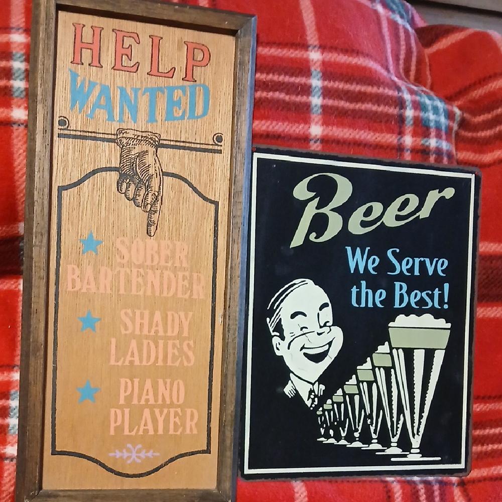 2 Vintage Bar Signs